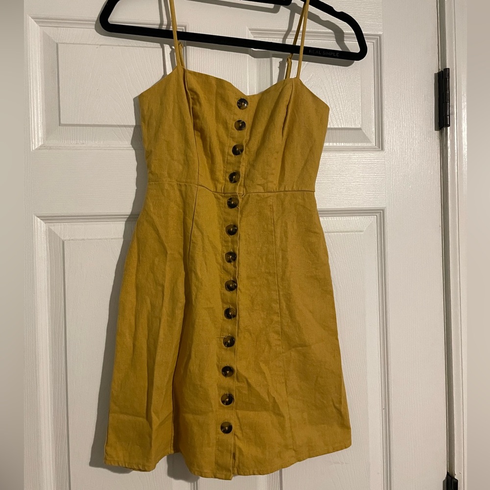 Yellow button down dress